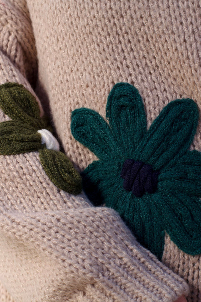 Tamara Pull En Maille Épaisse Fleurs Brodées Femme