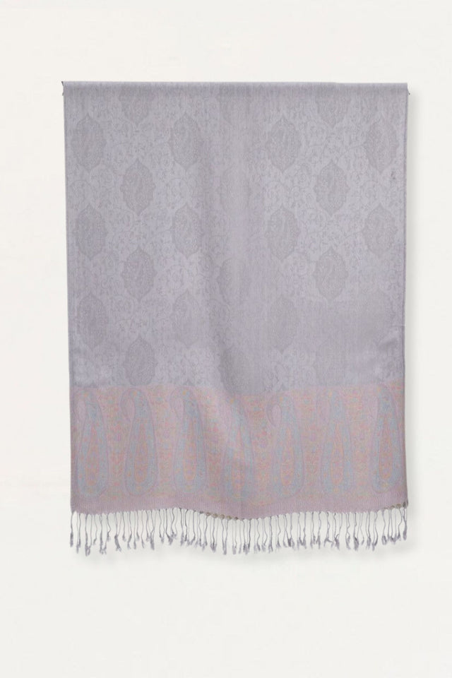 Pashmina Scarf Paisley Motif Gris - Onze Montreal Grey Onze Montreal