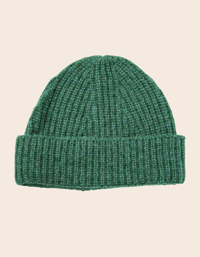 Beannie Hat Rib Knit Solid Color - Onze Montreal Green Onze Montreal