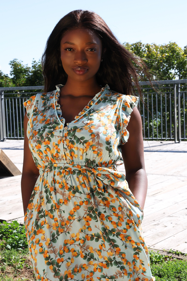 Natasha Citrus Print Short Dress