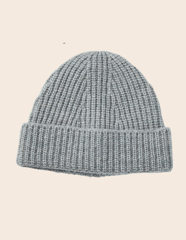 Beannie Hat Rib Knit Solid Color - Onze Montreal Grey Onze Montreal