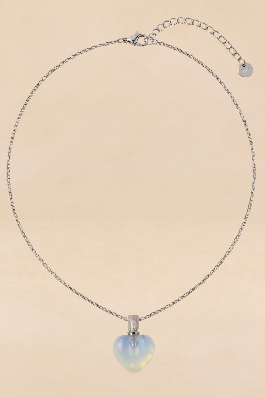 Opaline Heart Necklace Silver