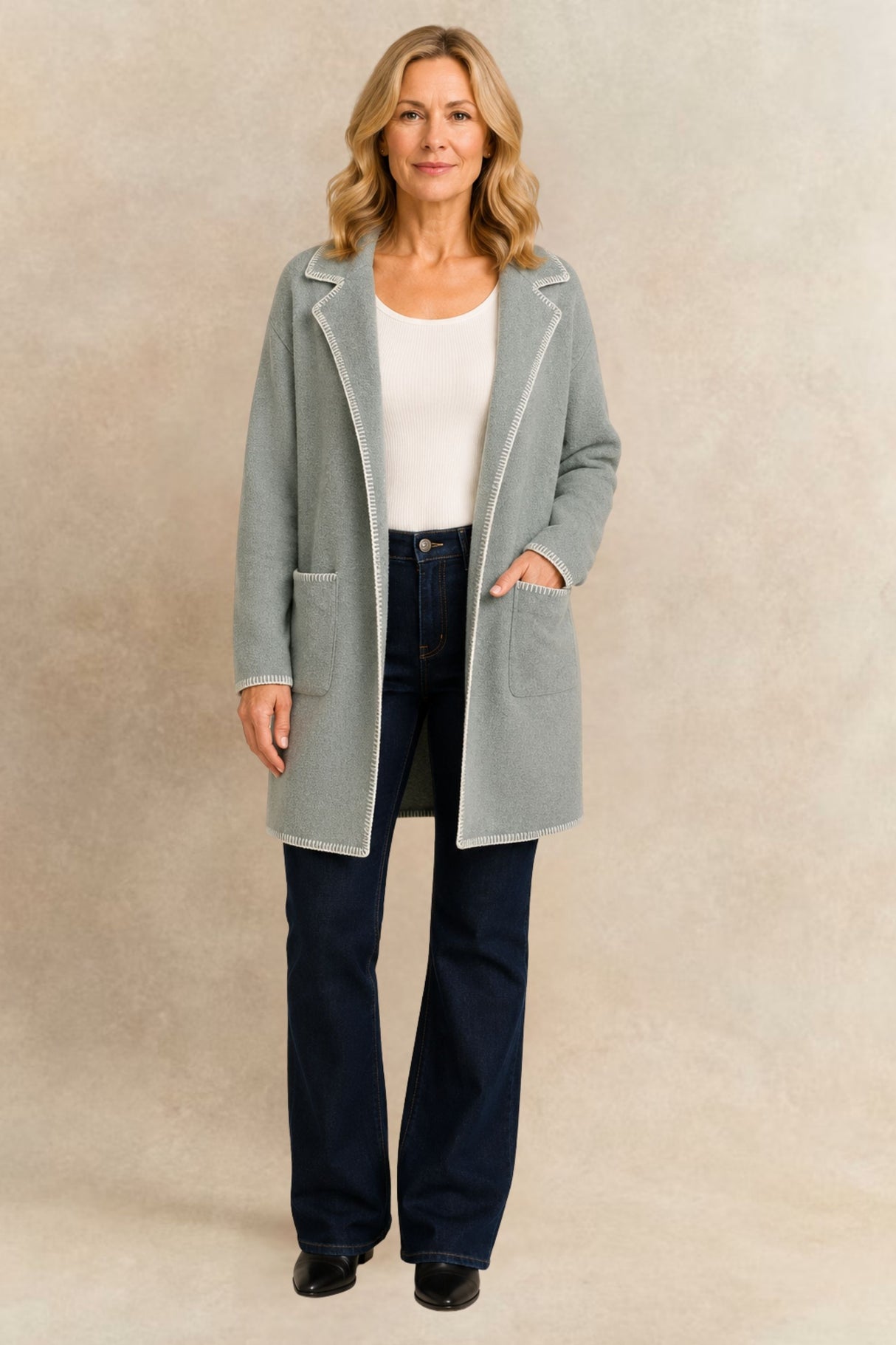 Solana Knit Cardigan Long Open-Front