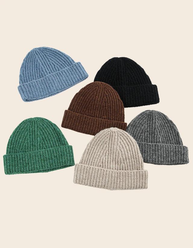 Beannie Hat Rib Knit Solid Color - Onze Montreal Blue Onze Montreal