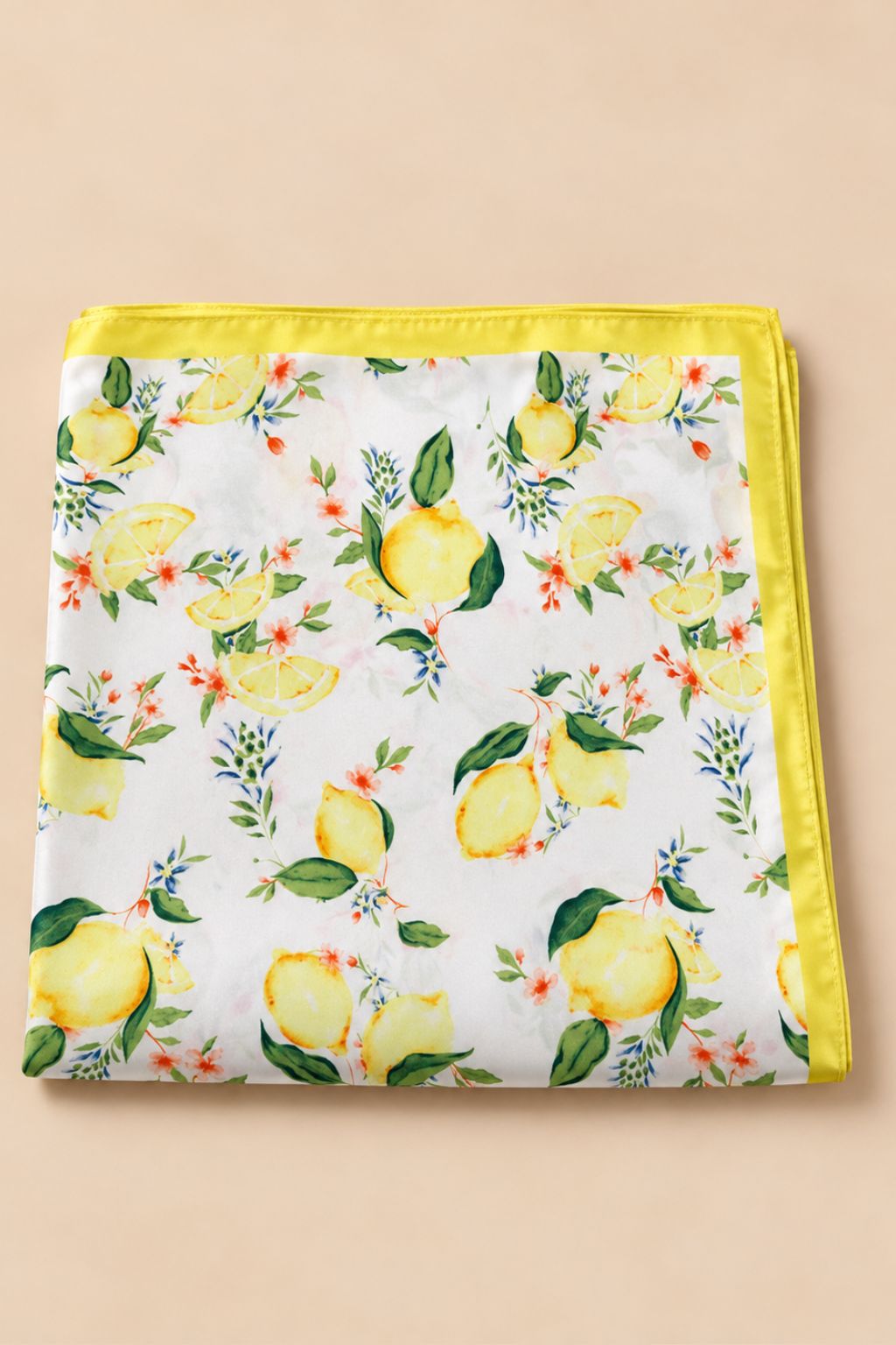 Foulard Carré Imprimé Citrons
