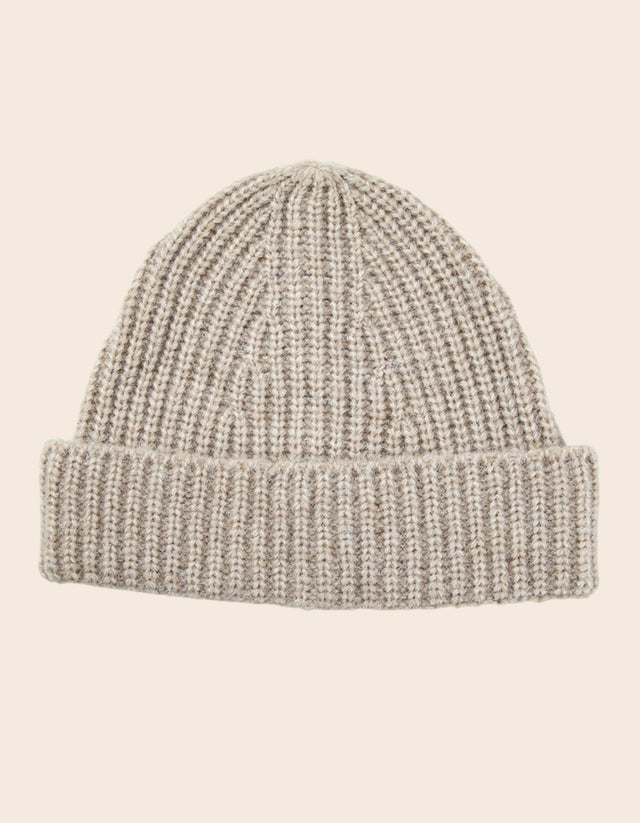 Beannie Hat Rib Knit Solid Color - Onze Montreal Beige Onze Montreal