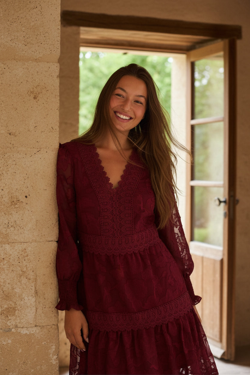 Robe bohème en dentelle Edith