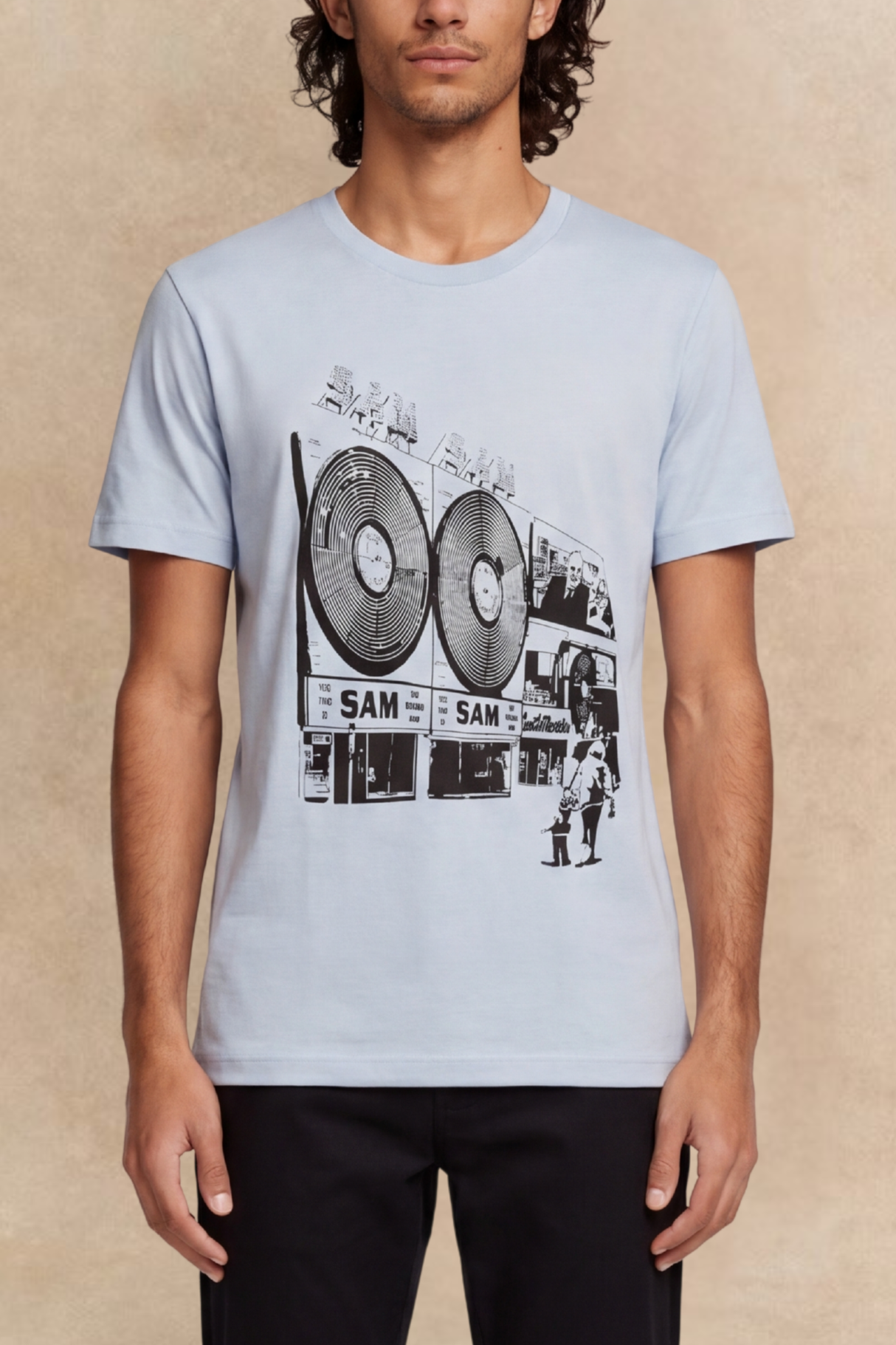 Sam Le Recordman T-Shirt Homme Gris
