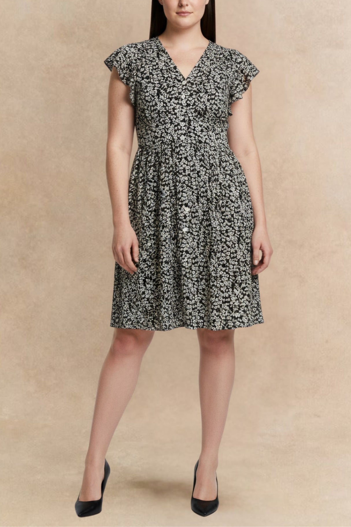 Alma Robe Courte Petites Fleurs Manches Flottantes Poches