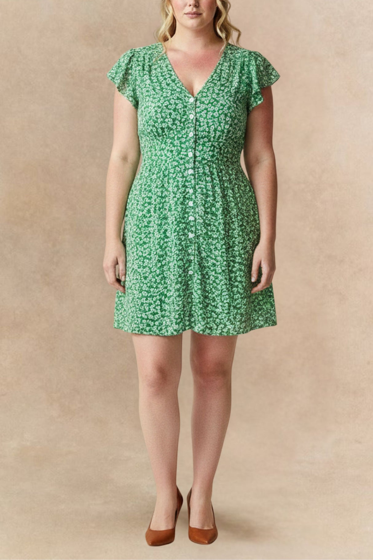 Alma Robe Courte Petites Fleurs Manches Flottantes Poches