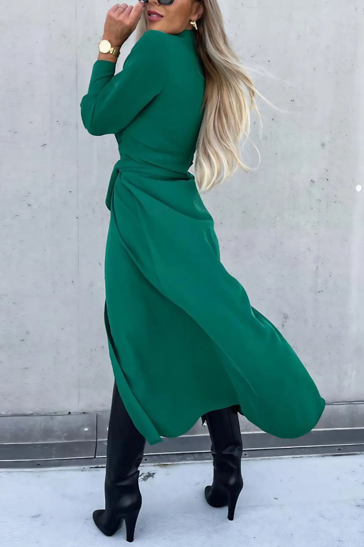 Annalisa Button Front Long Sleeve Shirt Dress