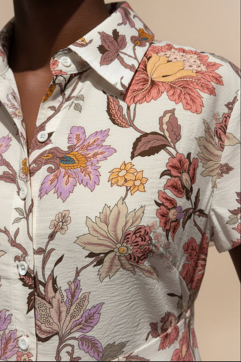 Robe chemise midi Augustine à imprimé floral