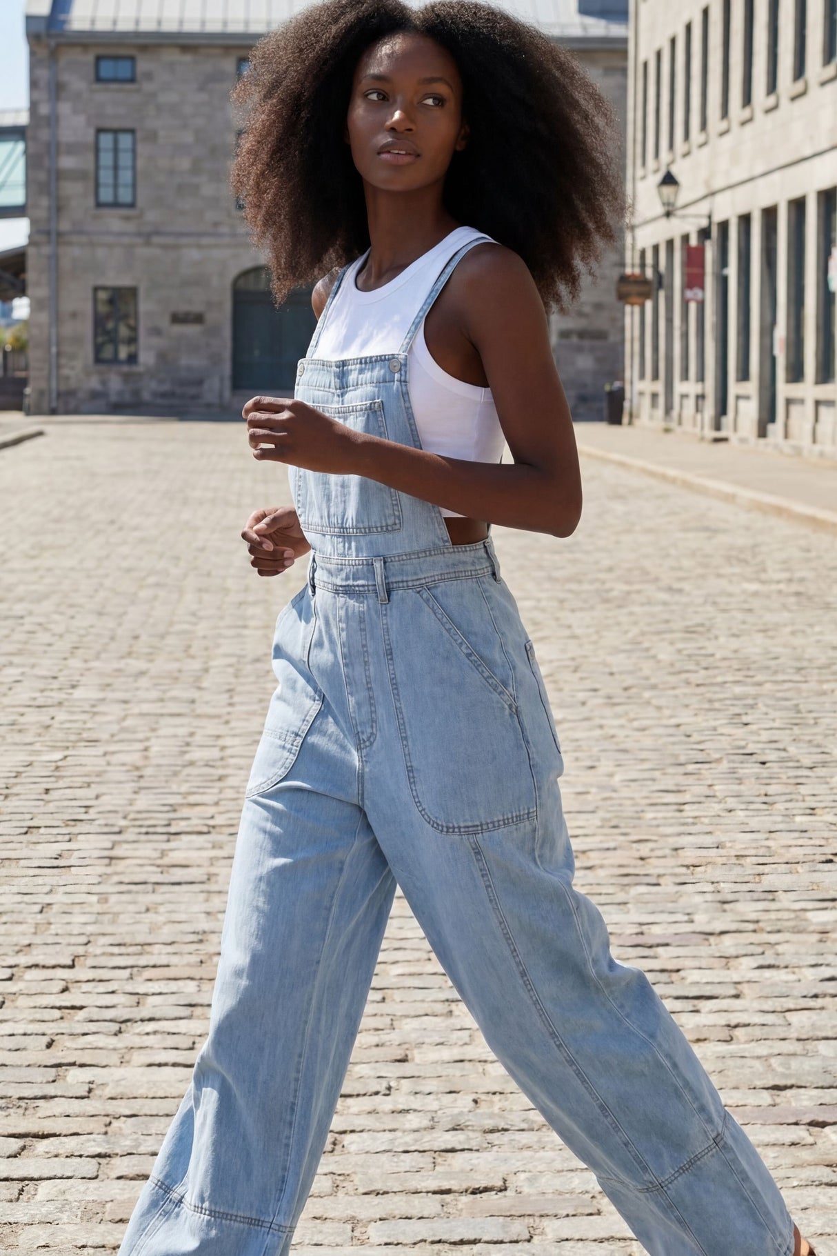 Aurelia Salopette Jean Ample Jambe Large