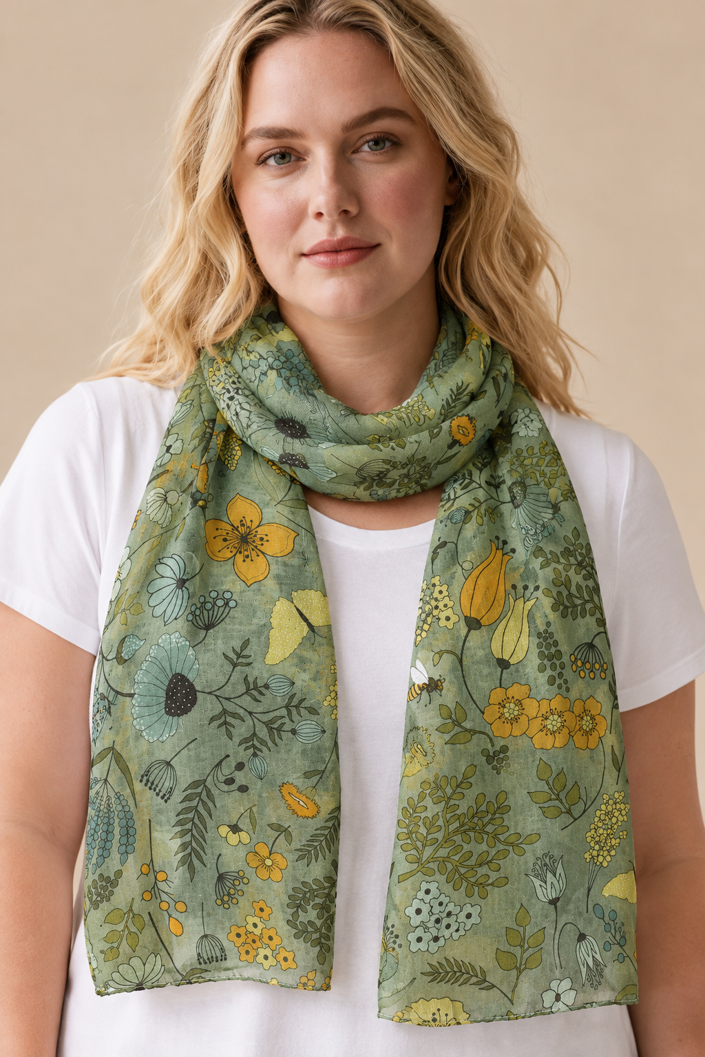 Scarf Forest Plants Green