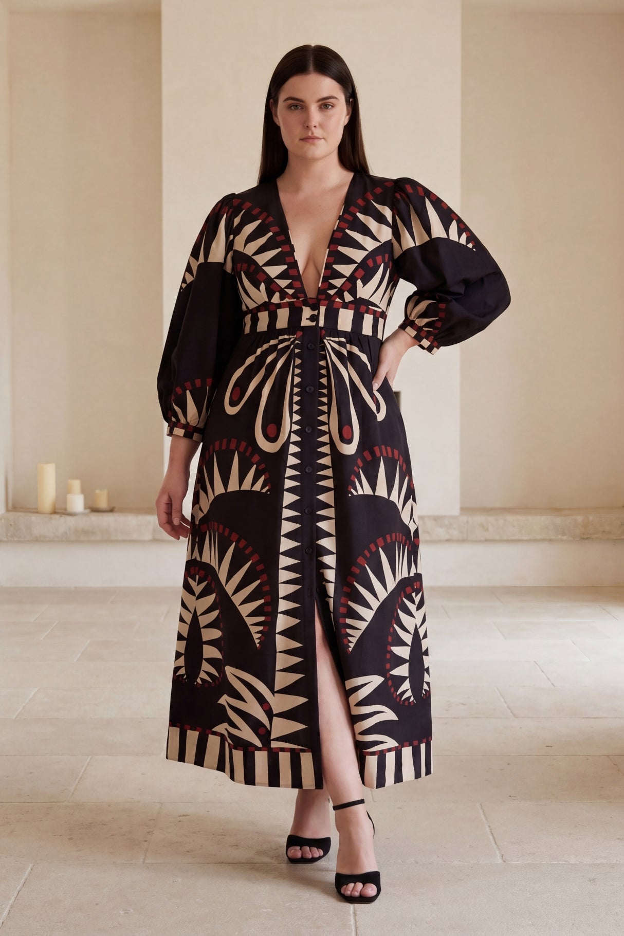 Brielle Robe Géométrique Grande Taille