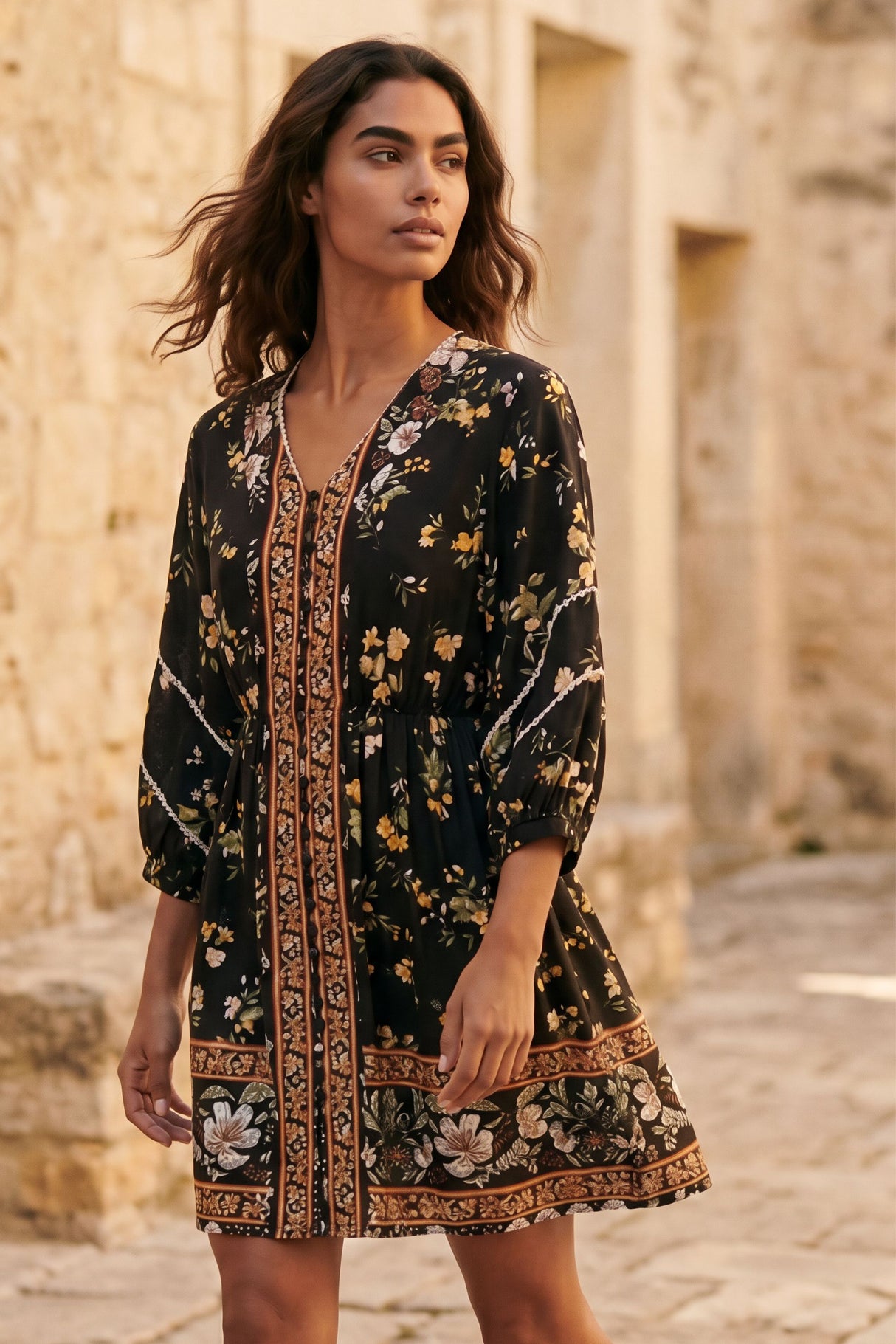 Robe bohème imprimée Brigitta