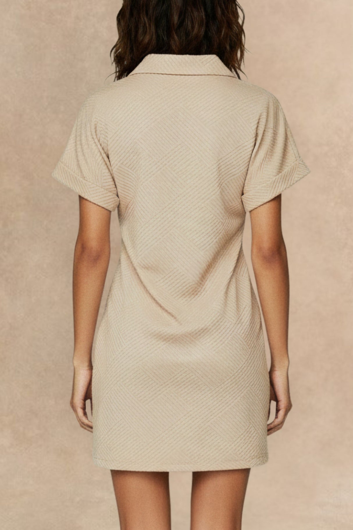 Aveline Button Front Short Sleeve Mini Dress