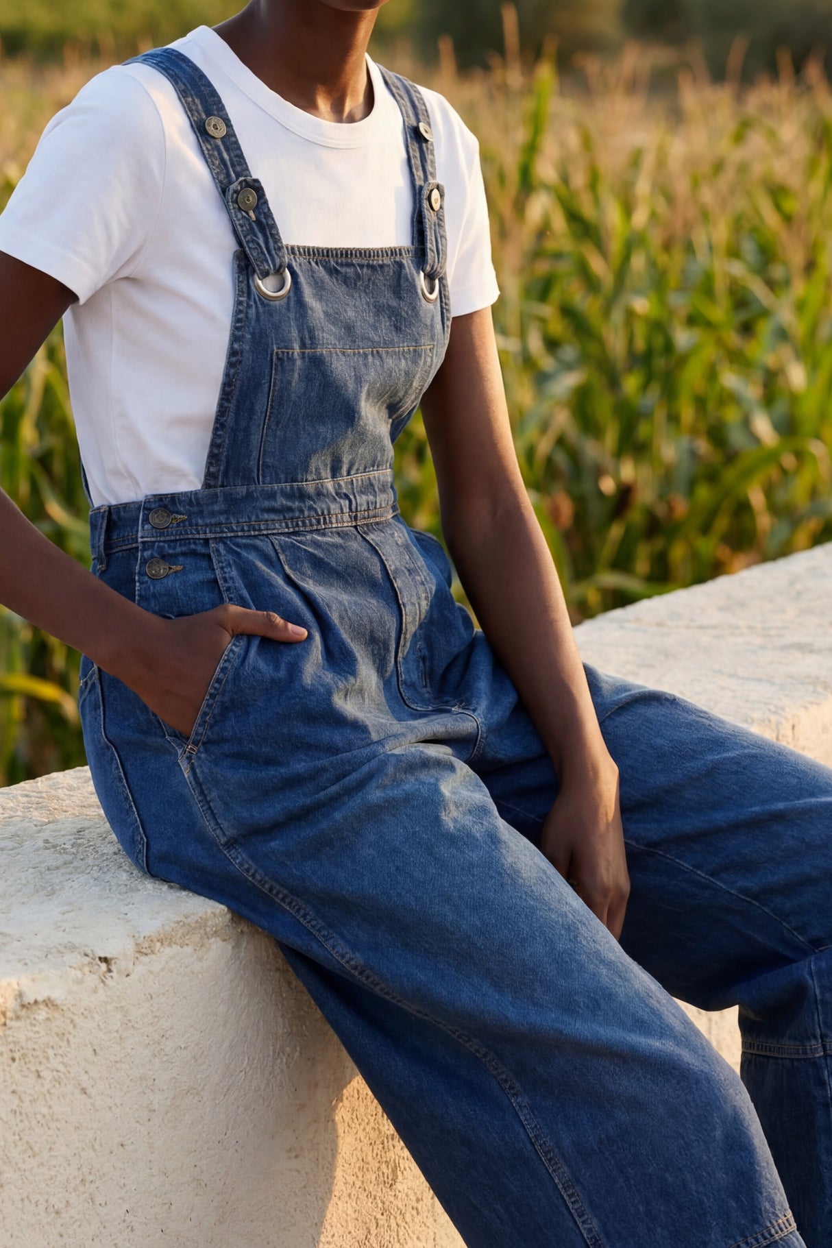 Charmaine Salopette Jean Ample Ourlet