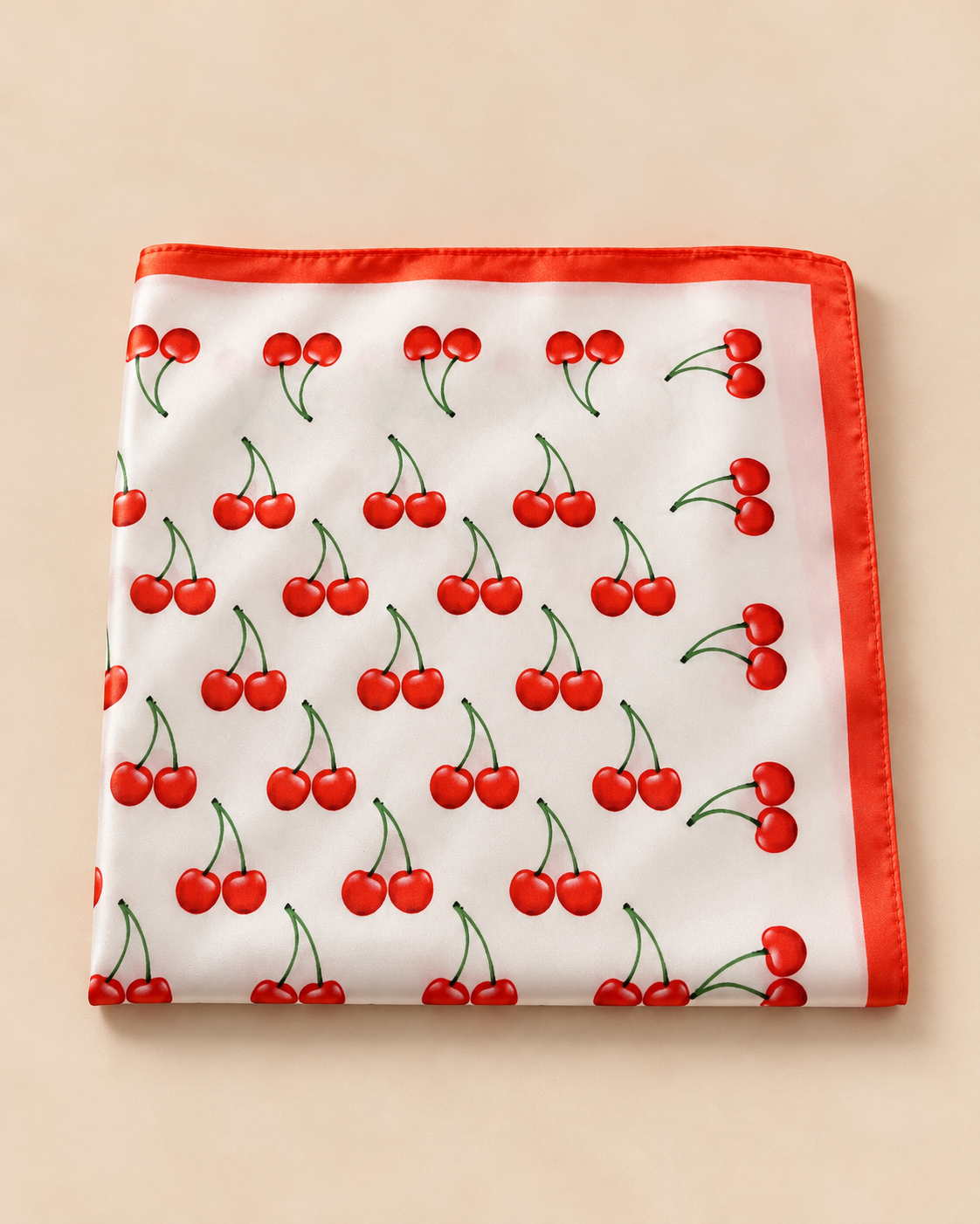 Foulard Carré Imprimé Cerises
