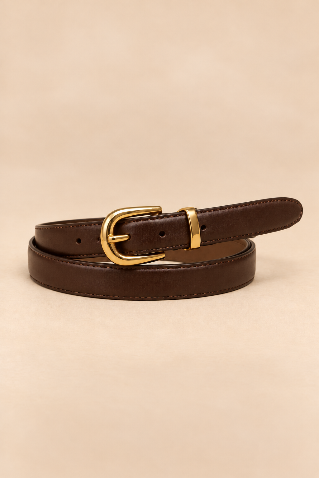 Black Slim Gold-Buckle Belt