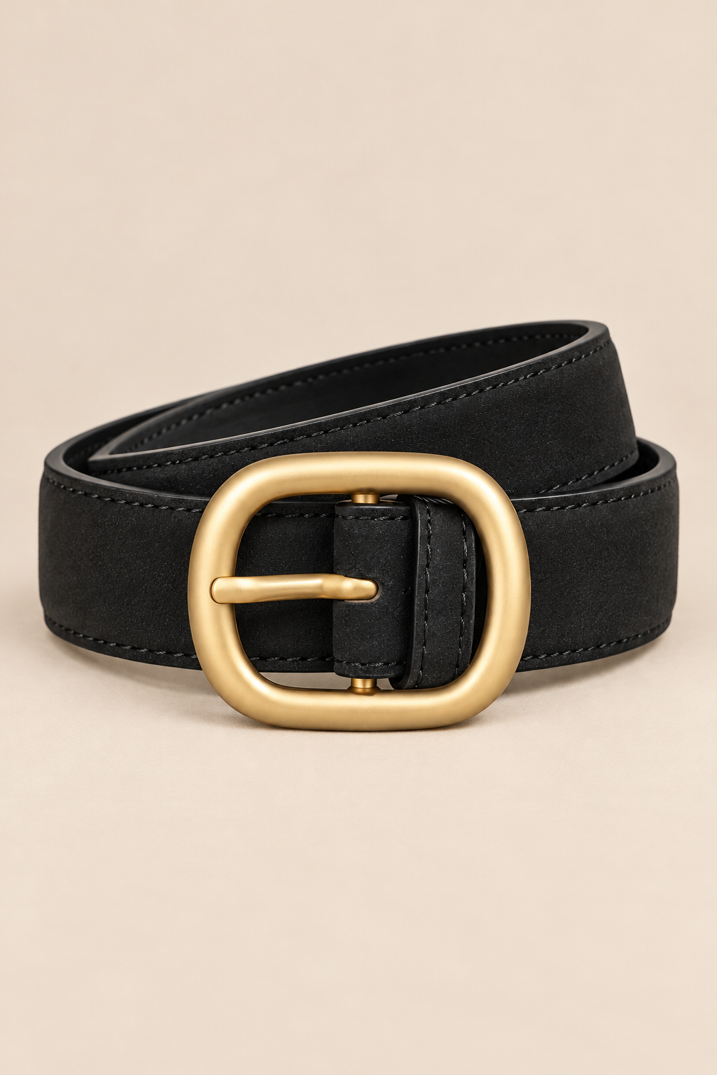 Ceinture Large Boucle Ovale Dorée