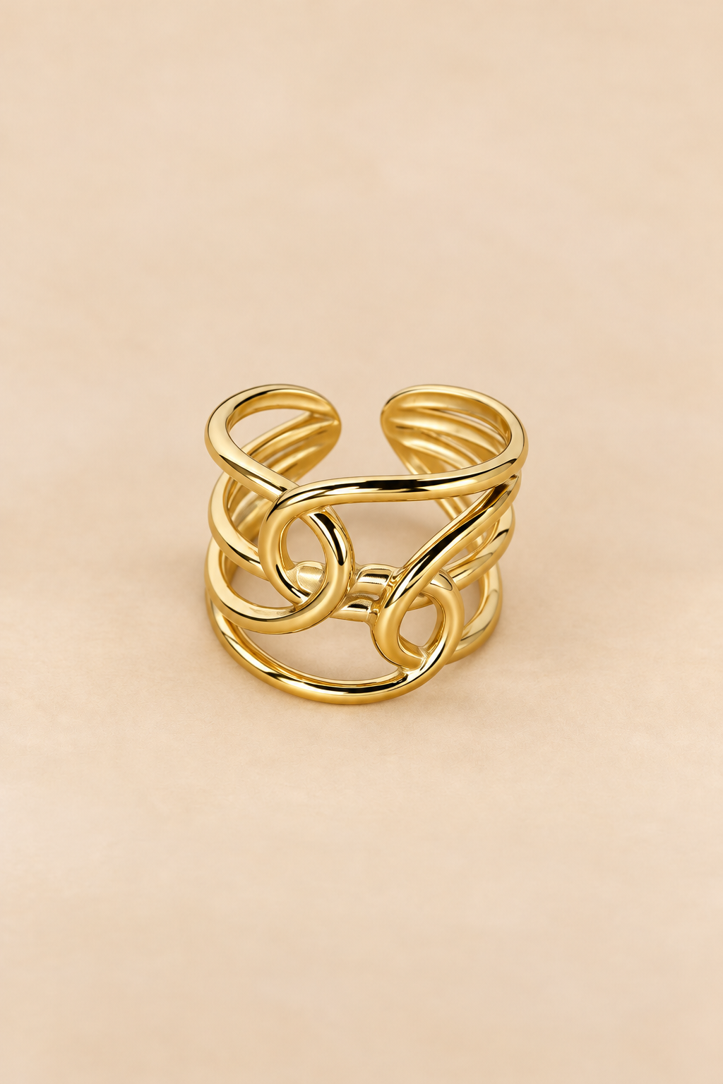 Bague Ouverte Inspiration Vintage – Argenté et doré