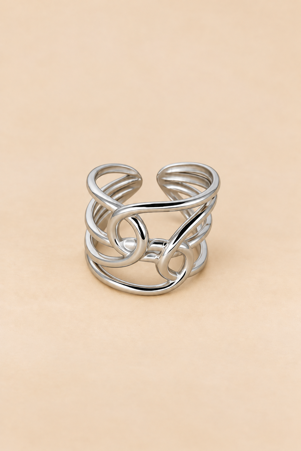 Bague Ouverte Inspiration Vintage – Argenté et doré