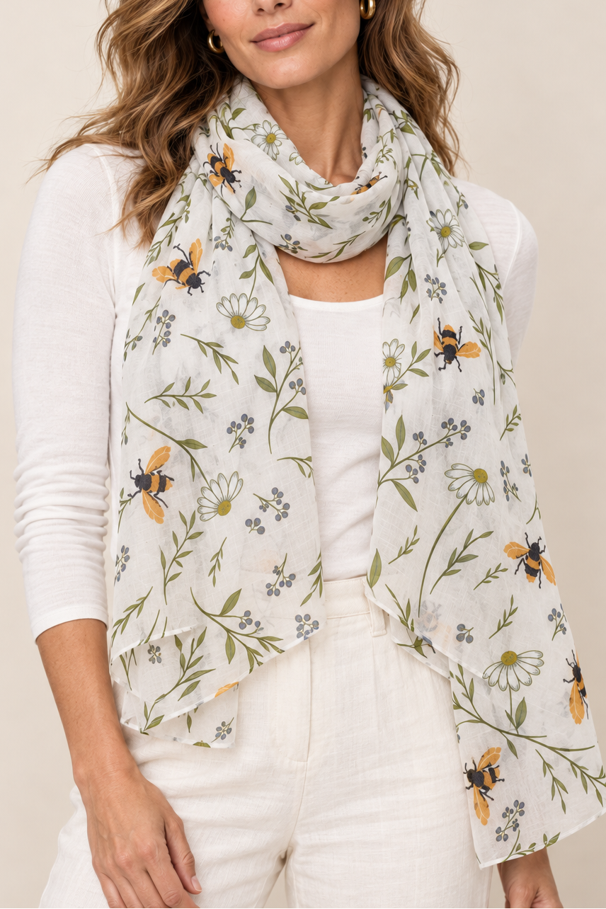 Scarf Bees & Flowers