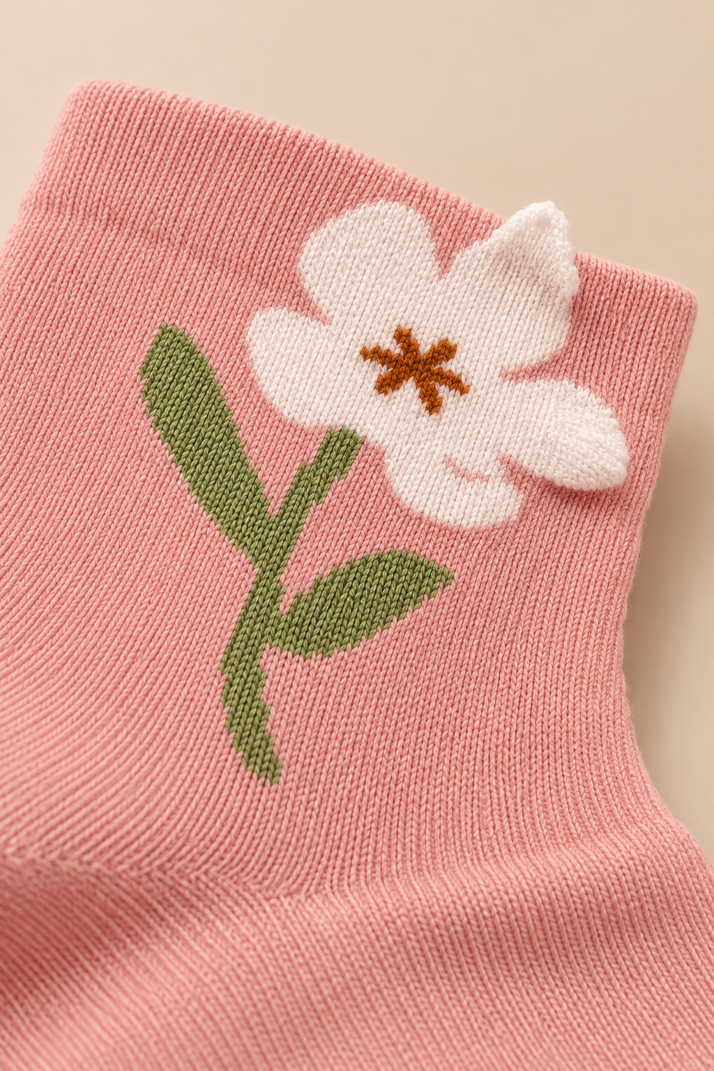 Pink Botanical Crew Socks