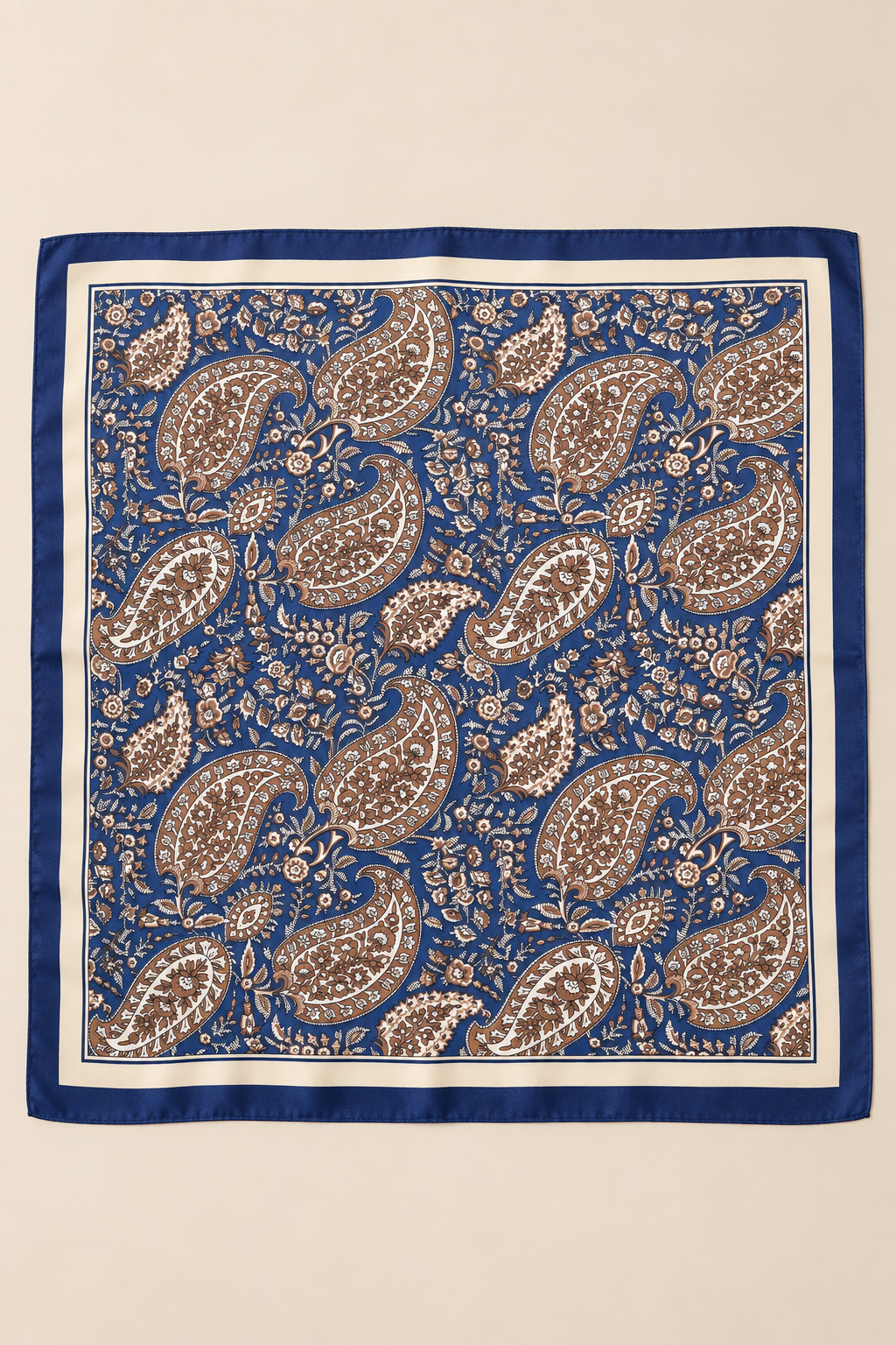 Floral Paisley Square Scarf Navy