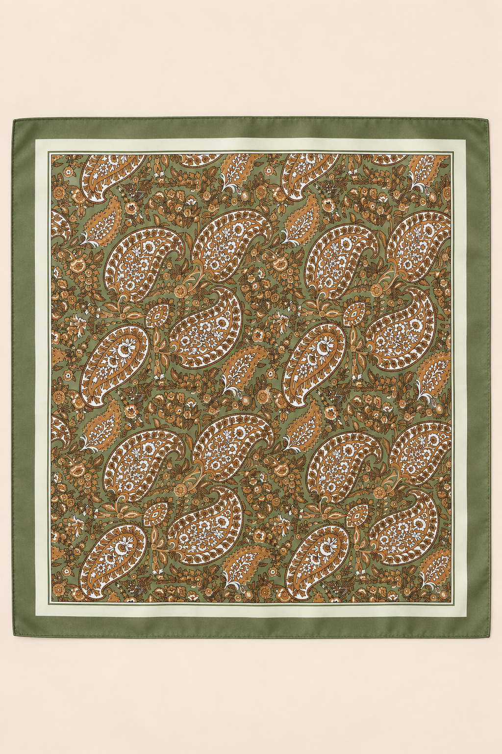 Floral Paisley Square Scarf Green