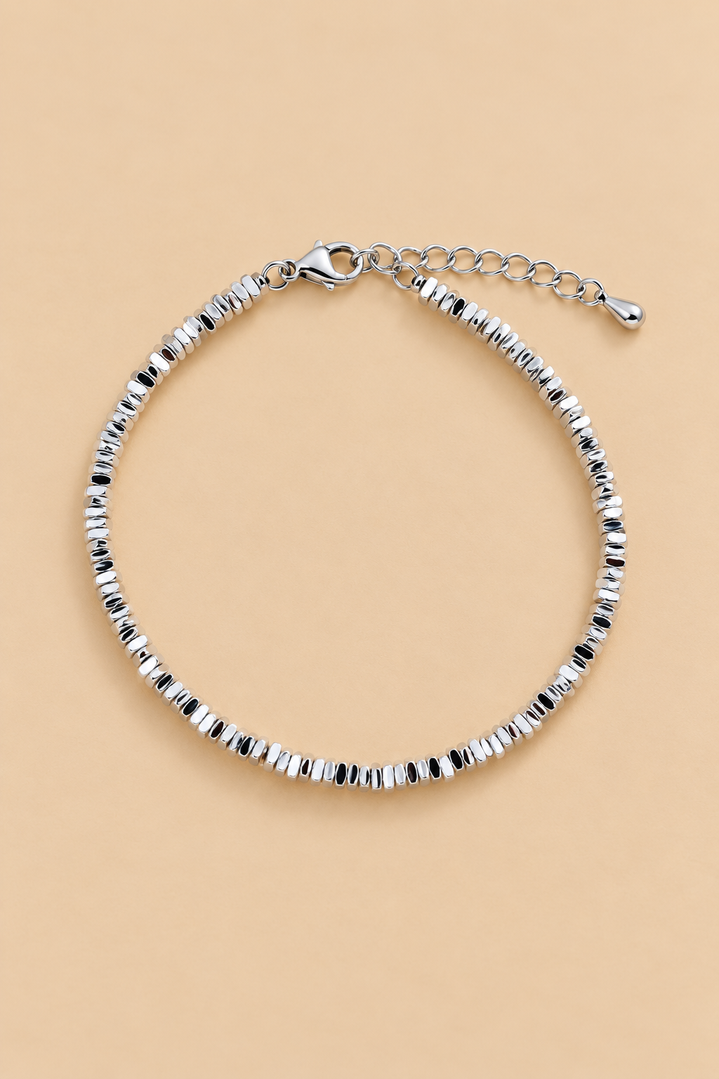 Silver-Tone Textured Bead Bracelet