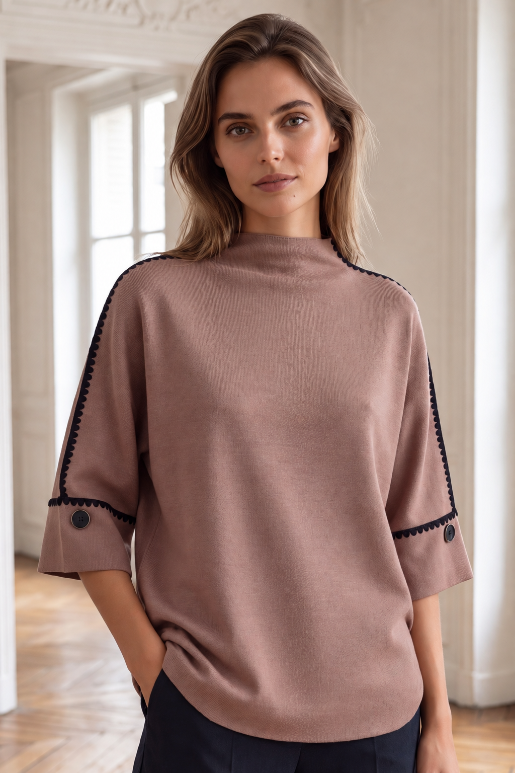 Celestine Mock Neck Knit Top