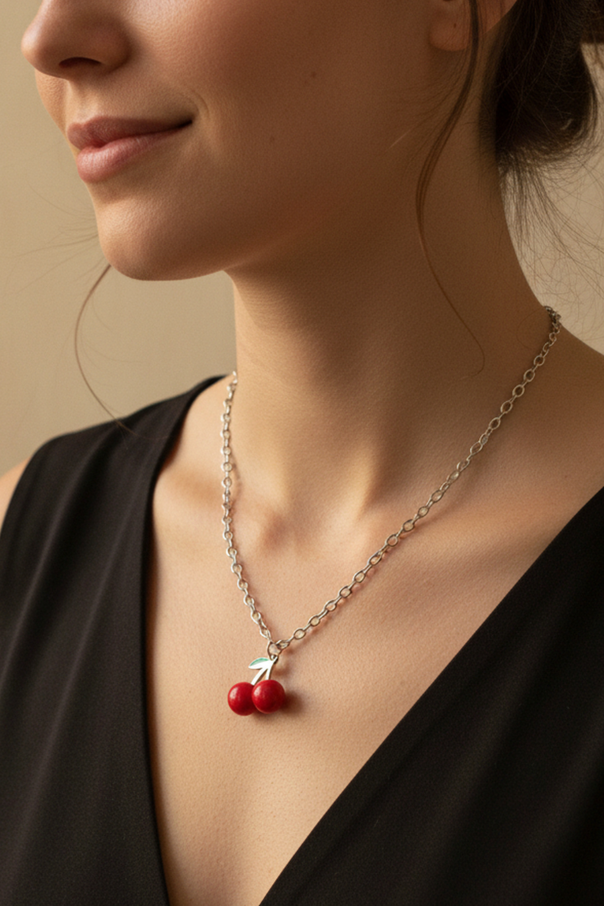 Collier Chaînette Pendentif Cerises