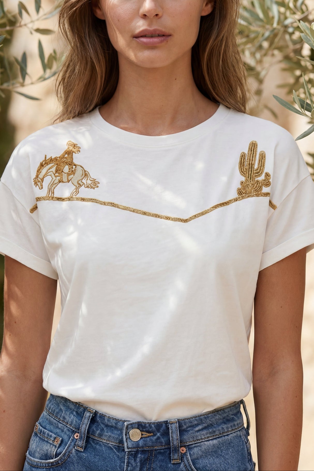 Cheyenne Western Embroidered Casual Tee