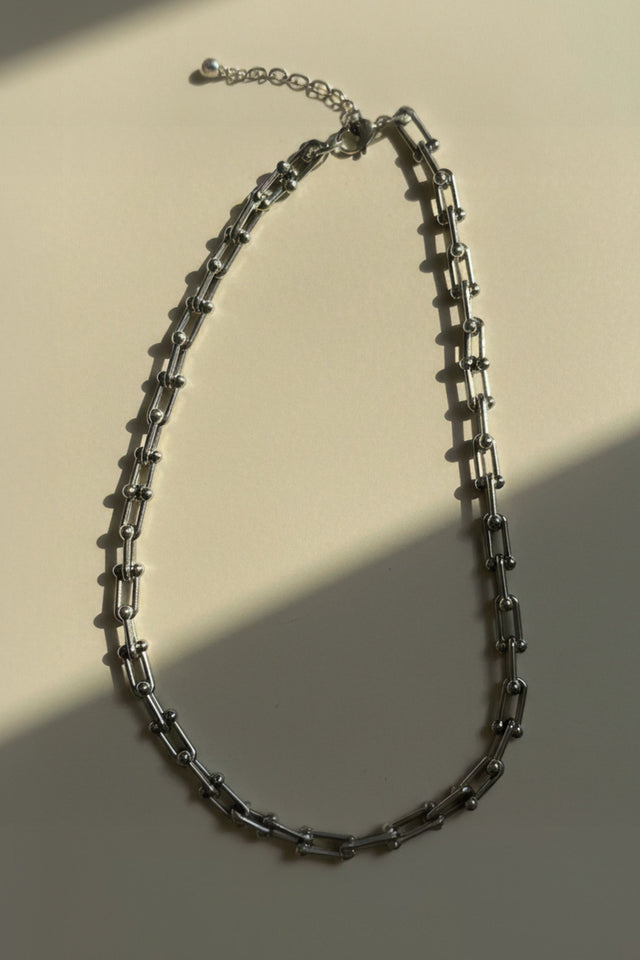 Chunky Steel Link Necklace
