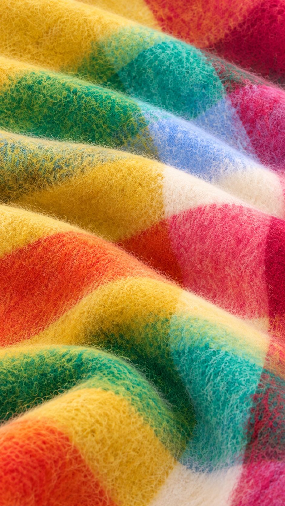 Multicolour Plaid Fringe Scarf
