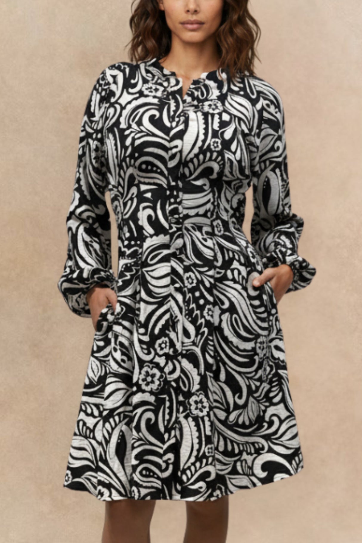 Eleanor Printed Long Sleeve Dress