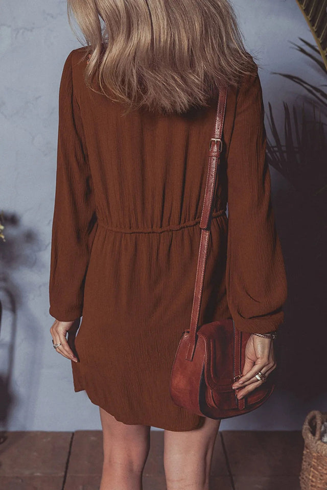 Bella Floral Embroidered Long Sleeve Mini Dress