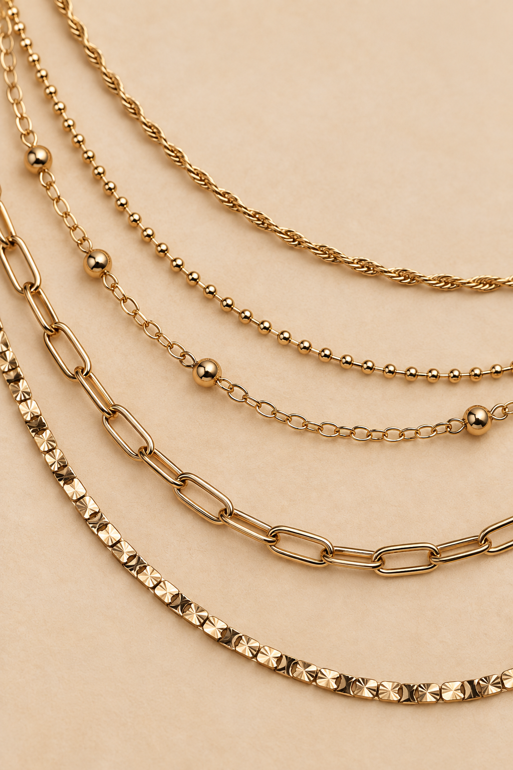 Collier Multirang Chaînes Dorées