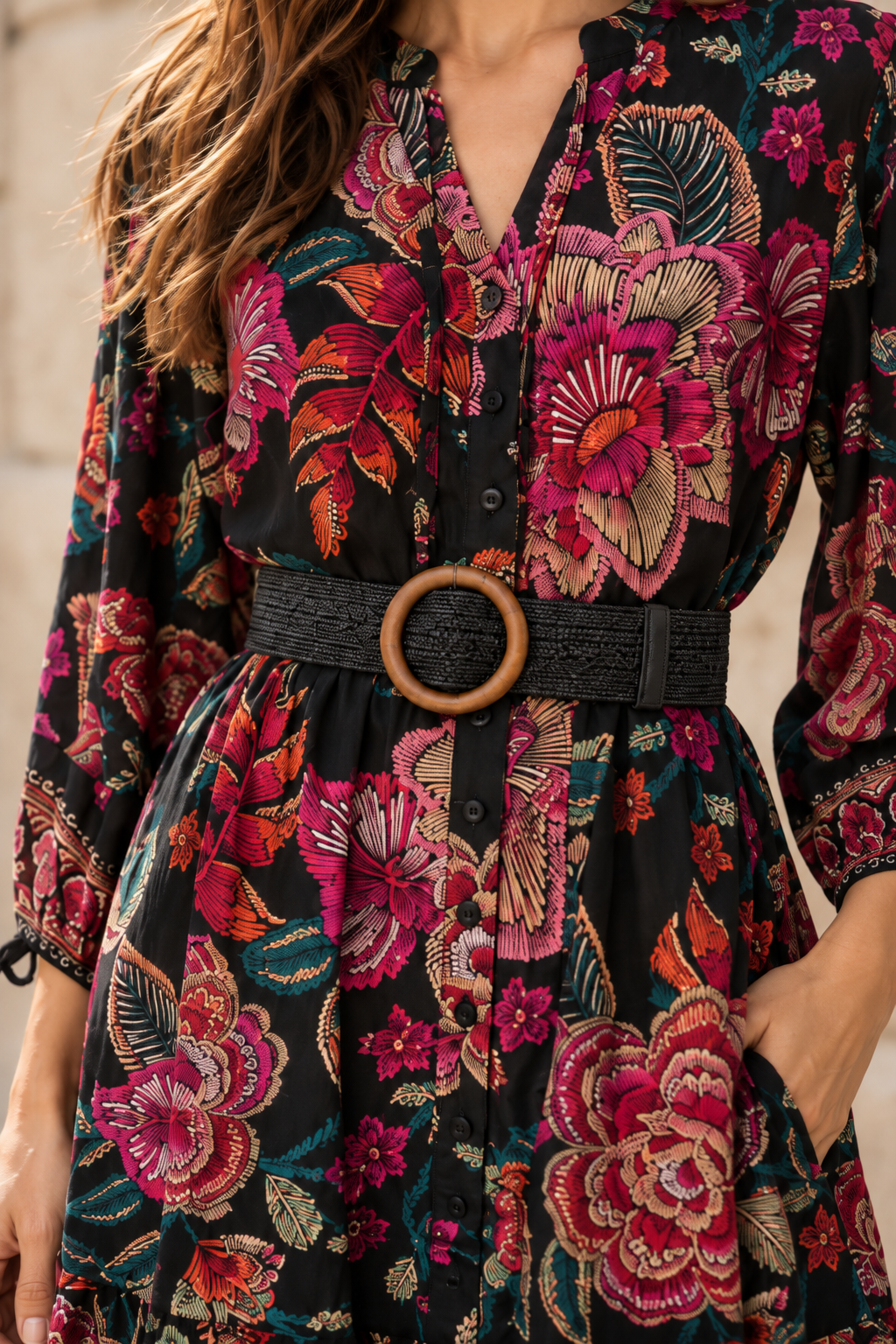 Ceinture Tressée Boucle Ronde