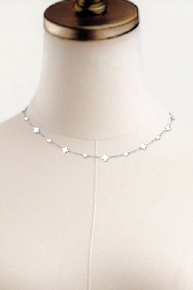 Flower Shell Stainless Steel Necklace Silver