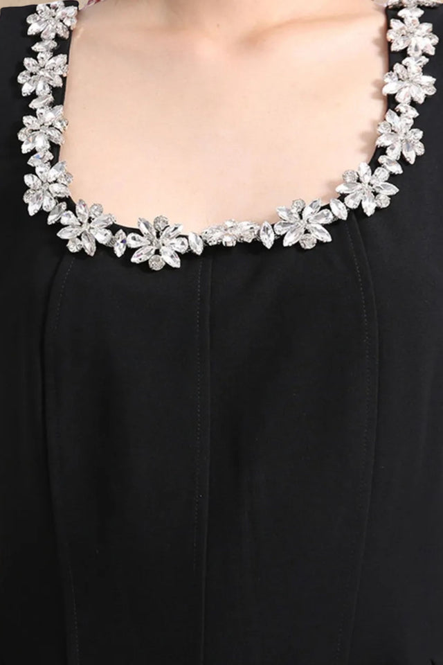 Karyma Robe Midi Evasée Encolure Ornée