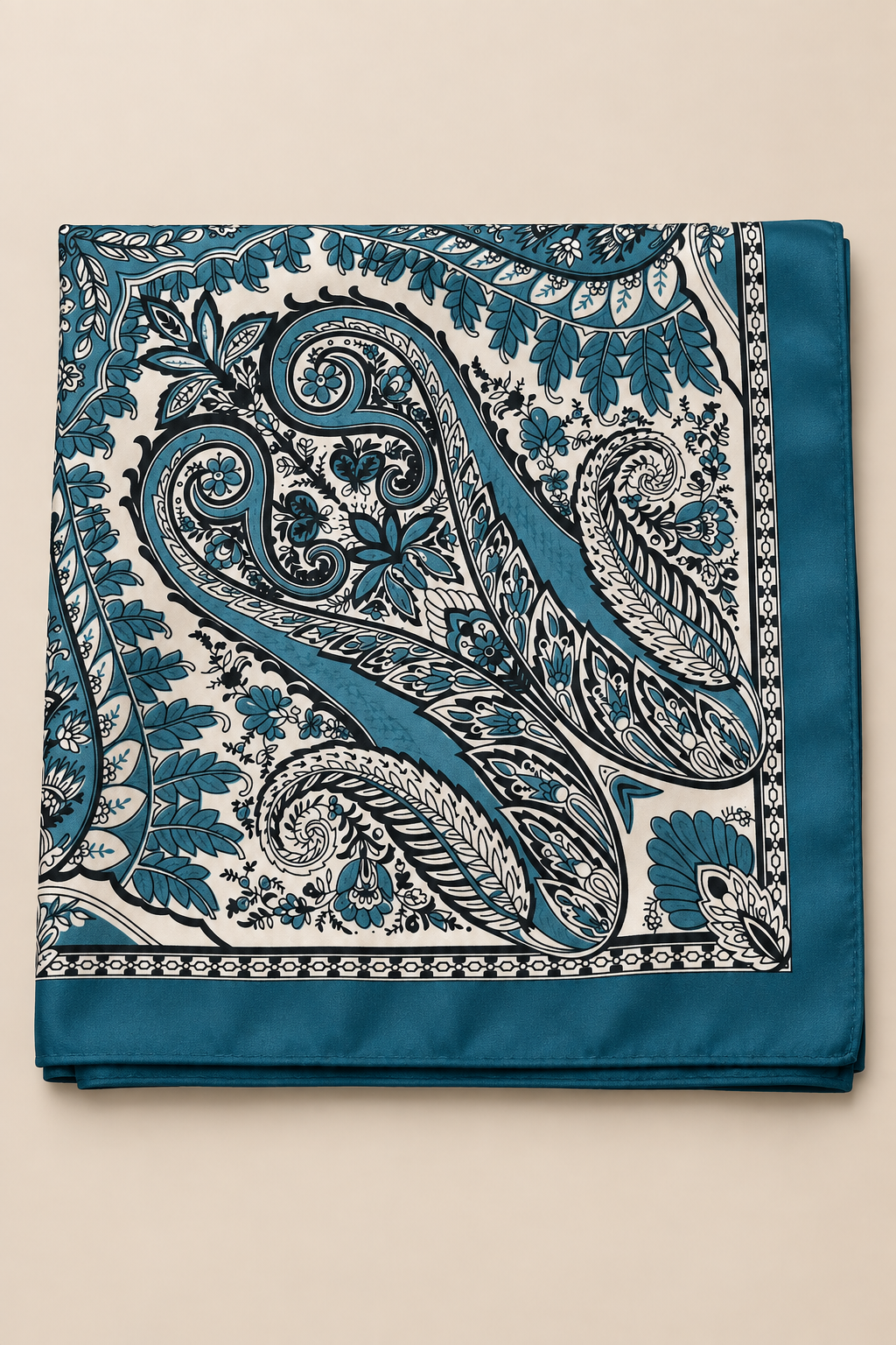 Ornamental Paisley Square Scarf Teal