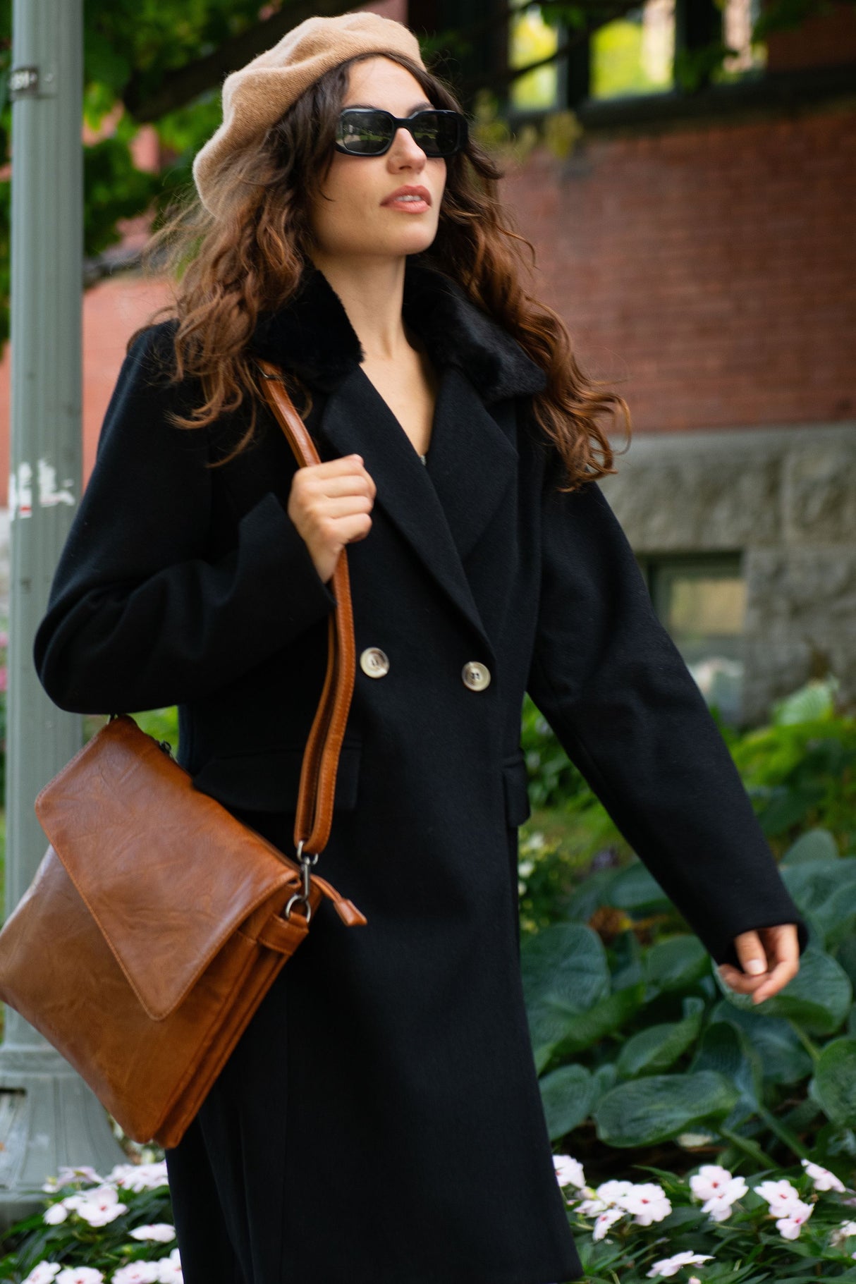 Freja Women's Black Wool Coat – Double-Breasted, Elegant Winter Jacket, Warm & Stylish - Onze Montreal Gray / XS Annick