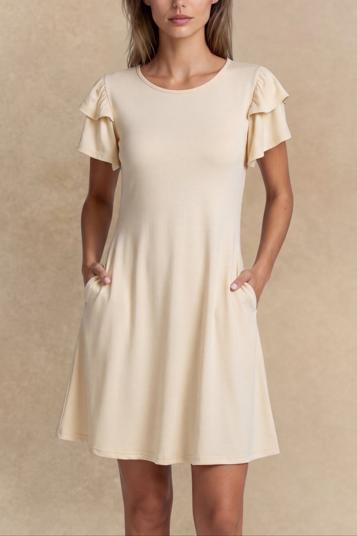 Gladys Double Ruffle Short Sleeve Dress
