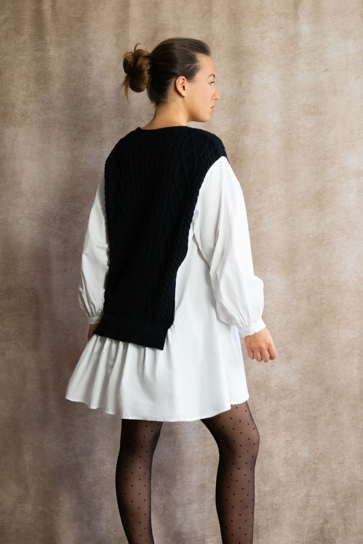 Helga Oversize Faux Layer Tunic Shirt Dress - Onze Montreal Burgundy / S Annick