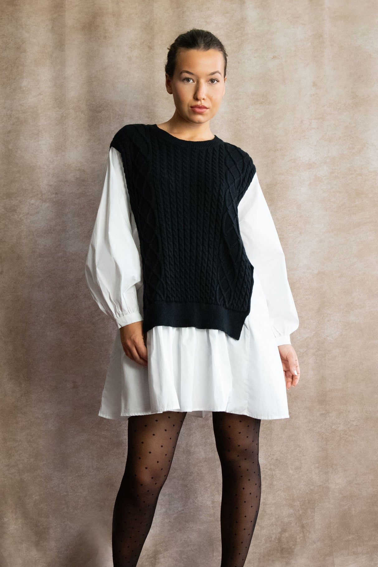 Helga Oversize Faux Layer Tunic Shirt Dress - Onze Montreal Burgundy / S Annick