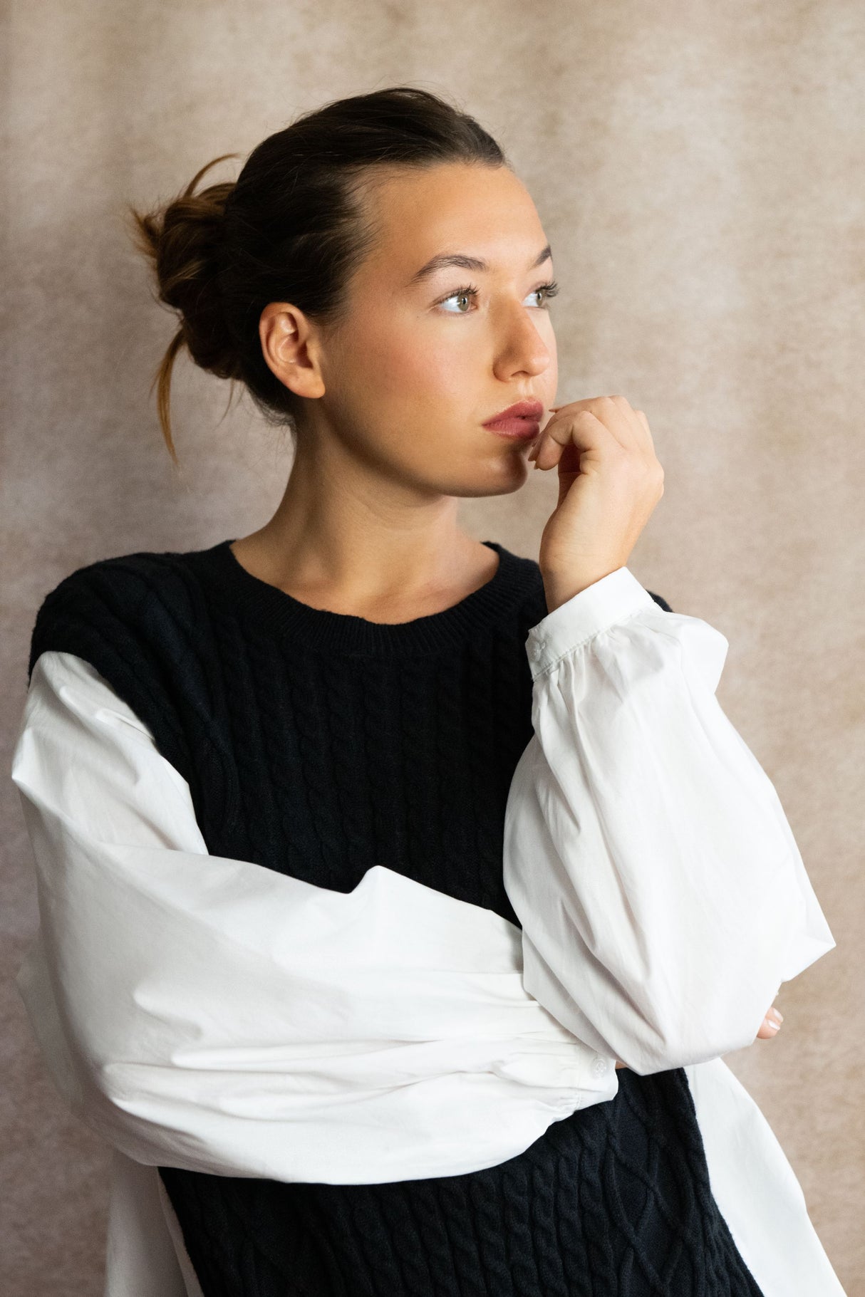 Helga Oversize Faux Layer Tunic Shirt Dress - Onze Montreal Burgundy / S Annick