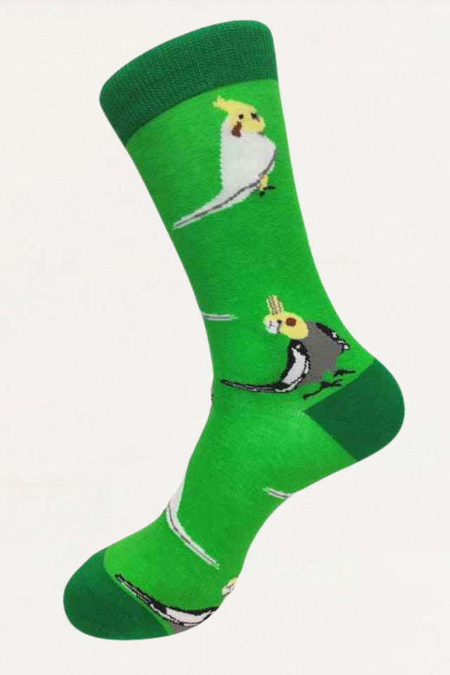 Socks Parrots Motif Green - Onze Montreal Green Onze Montreal